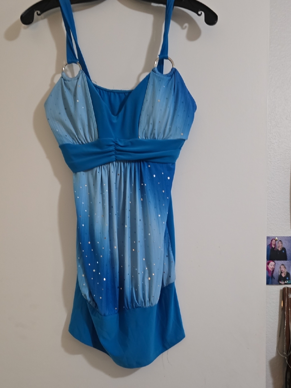 Blue Ombre Sparkle Sleeve Dress